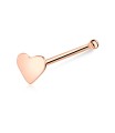 Solid Heart Silver Bone Nose Stud NSKD-601